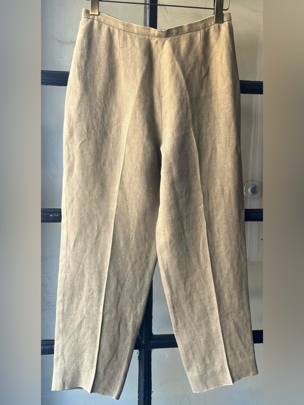 Lovely 90’s Dusty Olive Green High Waisted Pure Linen Pants